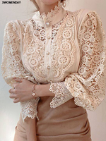 Women Chiffon Button Turtleneck Shirt 2